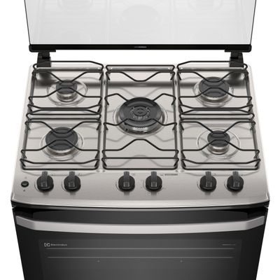 Fogão 5 bocas Electrolux Branco Efficient Mesa Inox, PerfectCook e VaporBake® (FE5IW) Bivolt