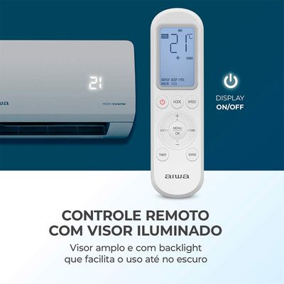 Ar-Condicionado Split Aiwa 9000 BTUs High Inverter Frio Wi-Fi Alexa e Google Assistente R32 220V