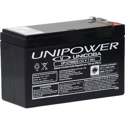 Bateria 12V 7A Selada Up1270 Seg Unipower