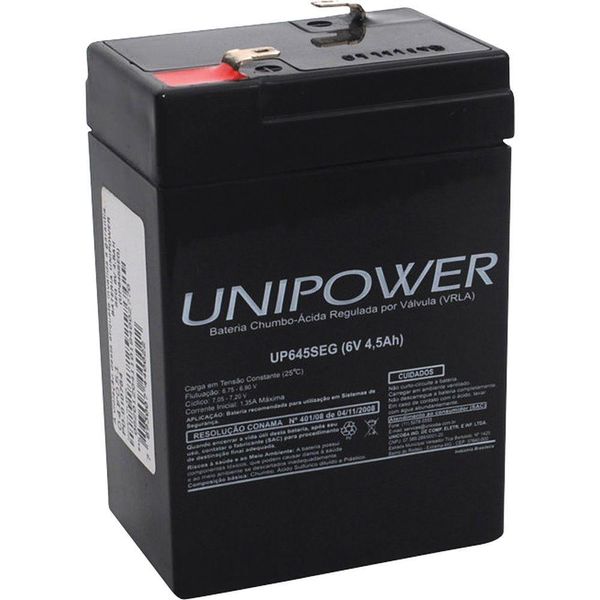 Bateria 6V 4,5A Selada Up645 Seg Unipower