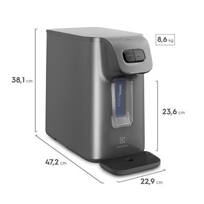 Purificador Electrolux com Compressor Experience Painel Mecânico Grafite (PC01X) 127V