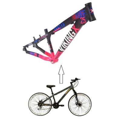 Bicicleta Aro 26 Vikingx Tuff Preto com Rosa 21v Freeride
