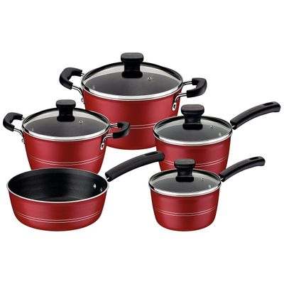 Conjunto de Panelas Tramontina Sicilia com Revestimento Antiaderente Starflon Excellent Vermelho – 5 Peças