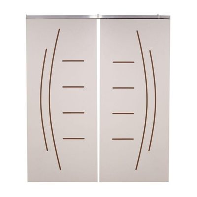 Porta Dupla Branco Prime Frisada Kit Alumínio F08 - Smile - 210x180
