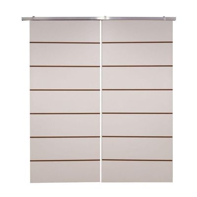 Porta Dupla Branco Prime Frisada Kit Alumínio F10 - 210x160