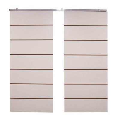 Porta Dupla Branco Prime Frisada Kit Alumínio F10 - 210x160