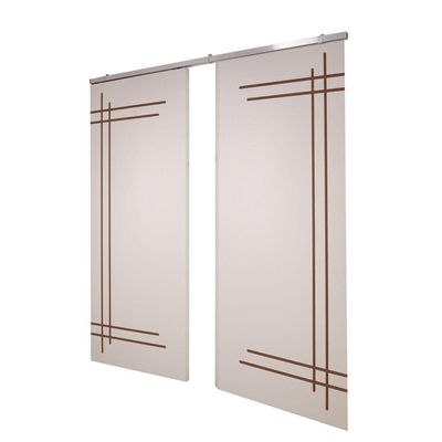 Porta Dupla Branco Prime Frisada Kit Alumínio F05 - 210x180