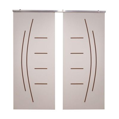 Porta Dupla Branco Prime Frisada Kit Alumínio F08 - Smile - 210x140