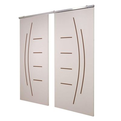 Porta Dupla Branco Prime Frisada Kit Alumínio F08 - Smile - 210x140