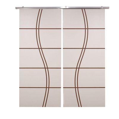 Porta Dupla Branco Prime Frisada Kit Alumínio Fs Duplo - 210x180