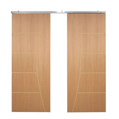 Porta Dupla De Correr P- Verniz Frisada F10 - 210x180