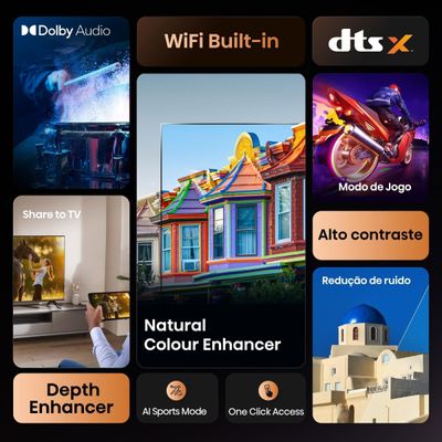 Smart TV 40 Hisense 40A4NV Full HD DLED DTS VirtualX Vidaa U9 Preto