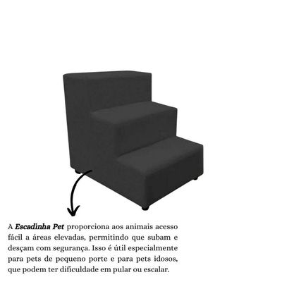 Escadinha Rampa Subir Sofá Cama Cães Cachorro Gato Suede Cinza