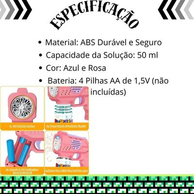 Lança Bolhas De Sabão água Brinquedo 50ml Brinquedo De Bolha Bolinhas Automático Azul