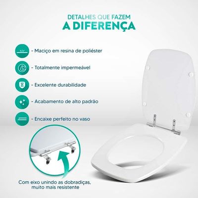 Tampa De Vaso Sanitário Decorado Amarilis Branco Para Bacia Fiori