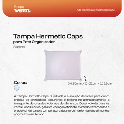 Tampa Hermetic Caps para Pote Organizador 8L