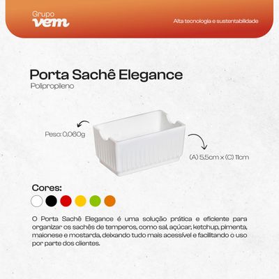 Porta Sachê Elegance Laranja em Polipropileno