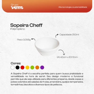 Sopeira Cheff Redonda 250ml Vermelha em