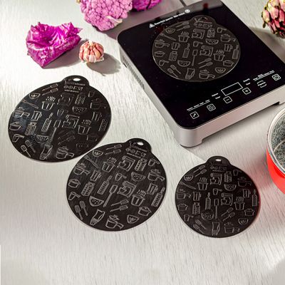 Almofada de Silicone Preta 15cm Para Fogão De