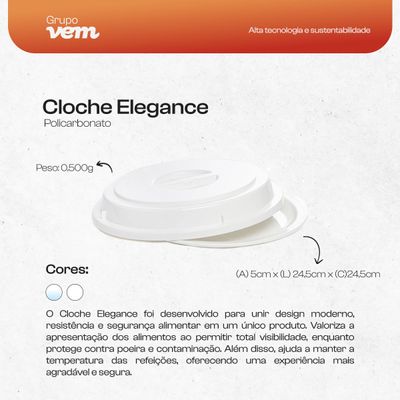 Cloche Elegance 24,5cm Branco em