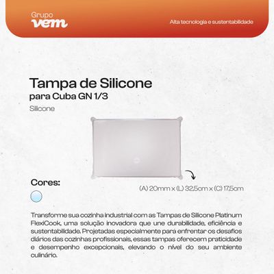 Tampa de Silicone Para Cuba GN 1/3 Natural VEM