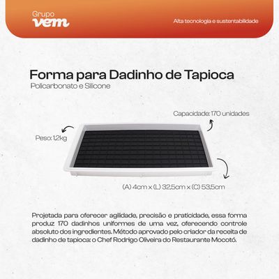 Forma para Dadinho de Tapioca 35MM Mármore em Silicone Preto