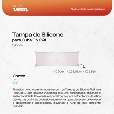 Tampa de Silicone para Cuba GN 2/4 Natural