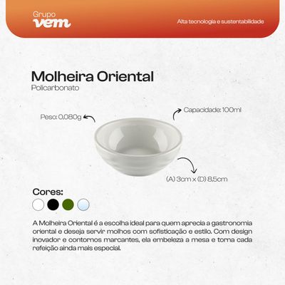 Molheira Oriental Redonda 100ml Preta em
