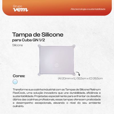 Tampa de Silicone para Cuba GN 1/2 Natural