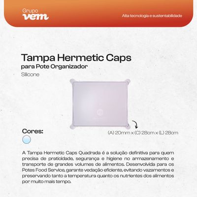 Tampa Hermetic Caps para Pote Organizador