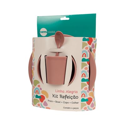 Kit Refeição Infantil Linha Alegria Rose em