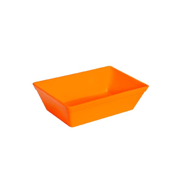 Travessa Stillo Retangular 2L Laranja em Polipropileno Travessa Stillo Retangular 2L