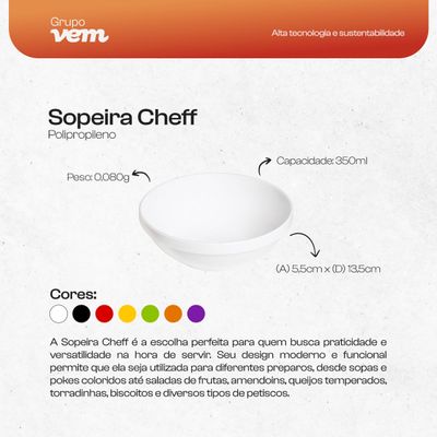 Sopeira Cheff Redonda 350ml Vermelha em
