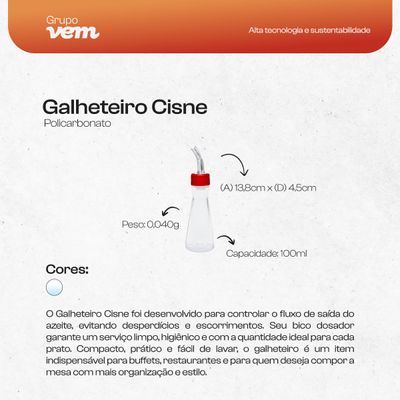 Galheteiro Cisne Para Vinagre 100ml Natural em