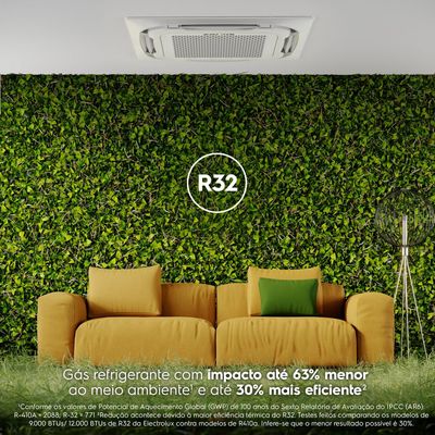 Ar-condicionado Cassete Electrolux 8 Vias Inverter 36.000 BTUs Frio Efficient (KI36F/KE36F) 220V