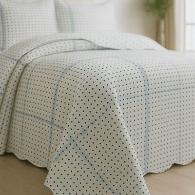 Kit Cobre Leito Colcha Magnus Solteiro 2 Peças Dupla Face Estampado Geométrico - Bolinhas - 100% Poliéster