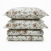 Kit Cobre Leito Colcha Magnus Solteiro 2 Peças Dupla Face Estampado Floral - Natural - 100% Poliéster