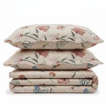 Kit Cobre Leito Colcha Magnus Queen 3 Peças Dupla Face Estampado Floral - Rosa - 100% Poliéster