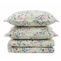 Kit Cobre Leito Colcha Magnus Queen 3 Peças Dupla Face Estampado Floral - Primavera Azul - 100% Poliéster