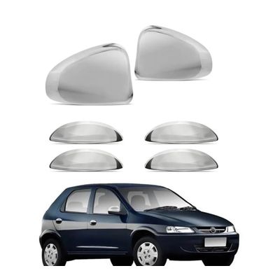 Kit Aplique Capa Cromada Retrovisor Maçanetas Celta 2006