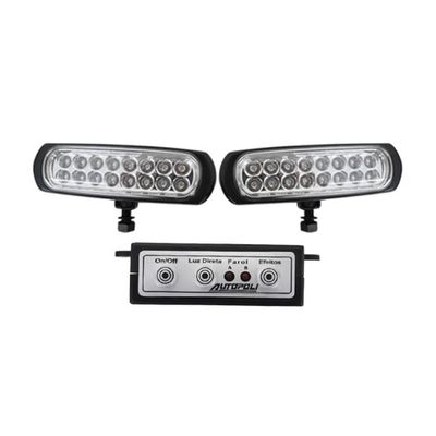 Farol Strobo Estrobo Safetycar Luz Milha Slim Led Verde Carcaça Preta Par