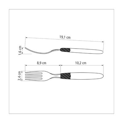Kit 12 Garfo de Mesa Tramontina Inox Preto