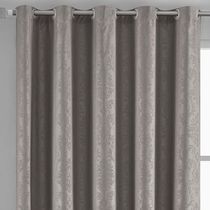 Cortina Iza Jacquard Estampado Floral 3,00x2,60m Sala Quarto Varão 3M - Cáqui