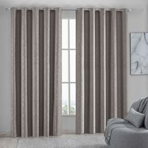 Cortina Iza Jacquard Estampado Floral 3,00x2,60m Sala Quarto Varão 3M - Cáqui