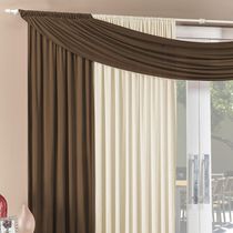 Cortina Alana 4,00m x 2,50m Tabaco com Palha Tecido Malha Para Sala ou Quarto