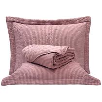 Kit Cobre Leito Colcha Craft King 3 Peças Percal 300 Fios Dupla Face Texturizado - Malva