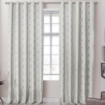 Cortina Dalia Jacquard Estampado Floral 3,00m x 2,60m Sala Quarto Varão 3M - Bege