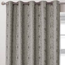 Cortina Dalia Jacquard Estampado Floral 3,00m x 2,60m Sala Quarto Varão 3M - Marrom