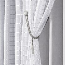 Cortina Realce 2,00m x 1,70m Tecido Semi Blackout Com Voil Xadrez Varão Simples - Cinza