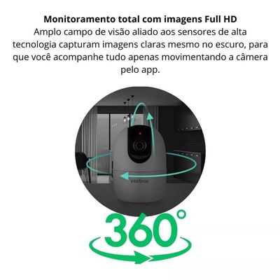 Câmera Ip 360 Full Hd Im4 Mibo Intelbras + Sd 128gb Ultra